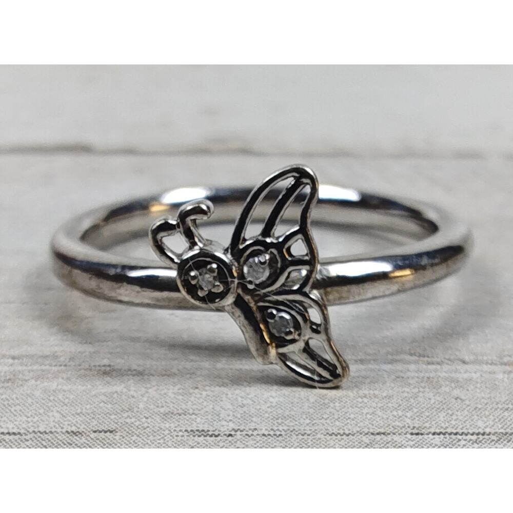 Sterling Silver Stackable Expressions Rhodium But… - image 2